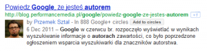 Autor w wynikach wyszukiwania Google
