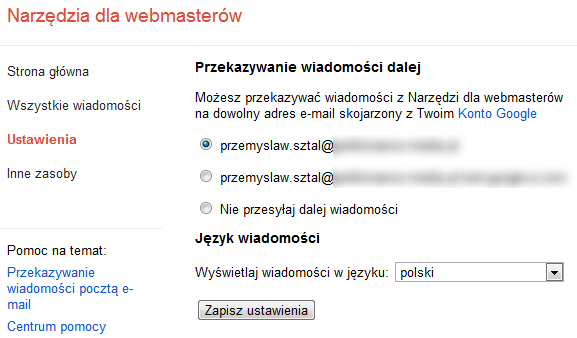 Przekazywanie wiadomości z GWT na adres e-mail Przekazywanie wiadomości z GWT na adres e-mail