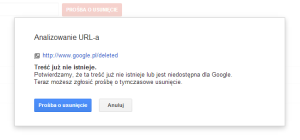 Usuwanie strony z wyników wyszukiwania Google