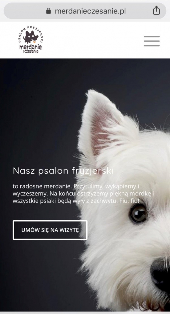 Wygląd strony https://merdanieczesanie.pl na urządzeniu mobilnym