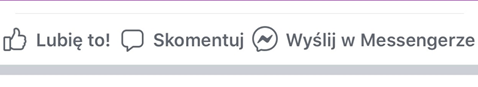 Sekcja pod postem na Facebooku. Przycisk „Udostępnij” jest zastępowany w części postów przez „Wyślij na Messengerze"
