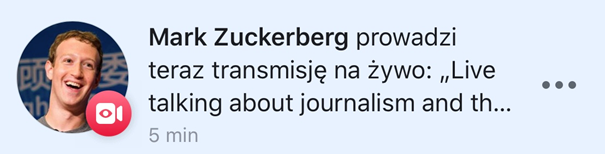 Powiadomienia o Live’ie na Facebooku