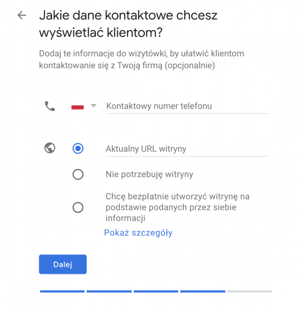 dane kontaktowe google maps