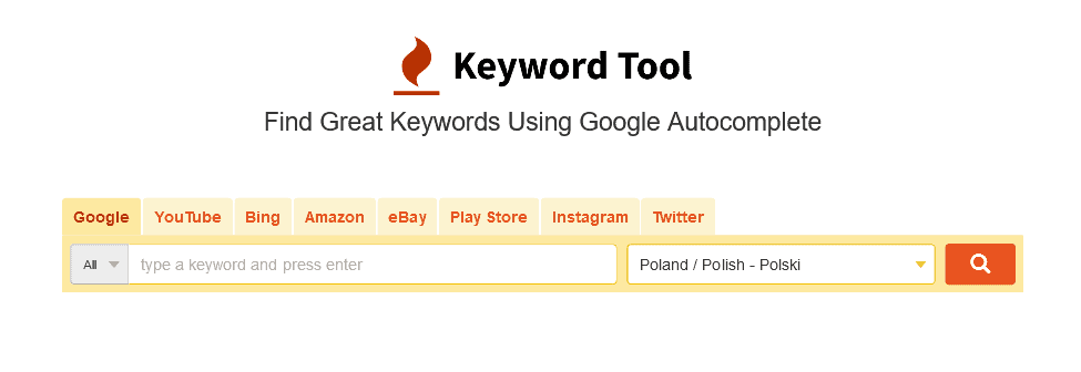 keywordtool narzędzie do słów kluczowych